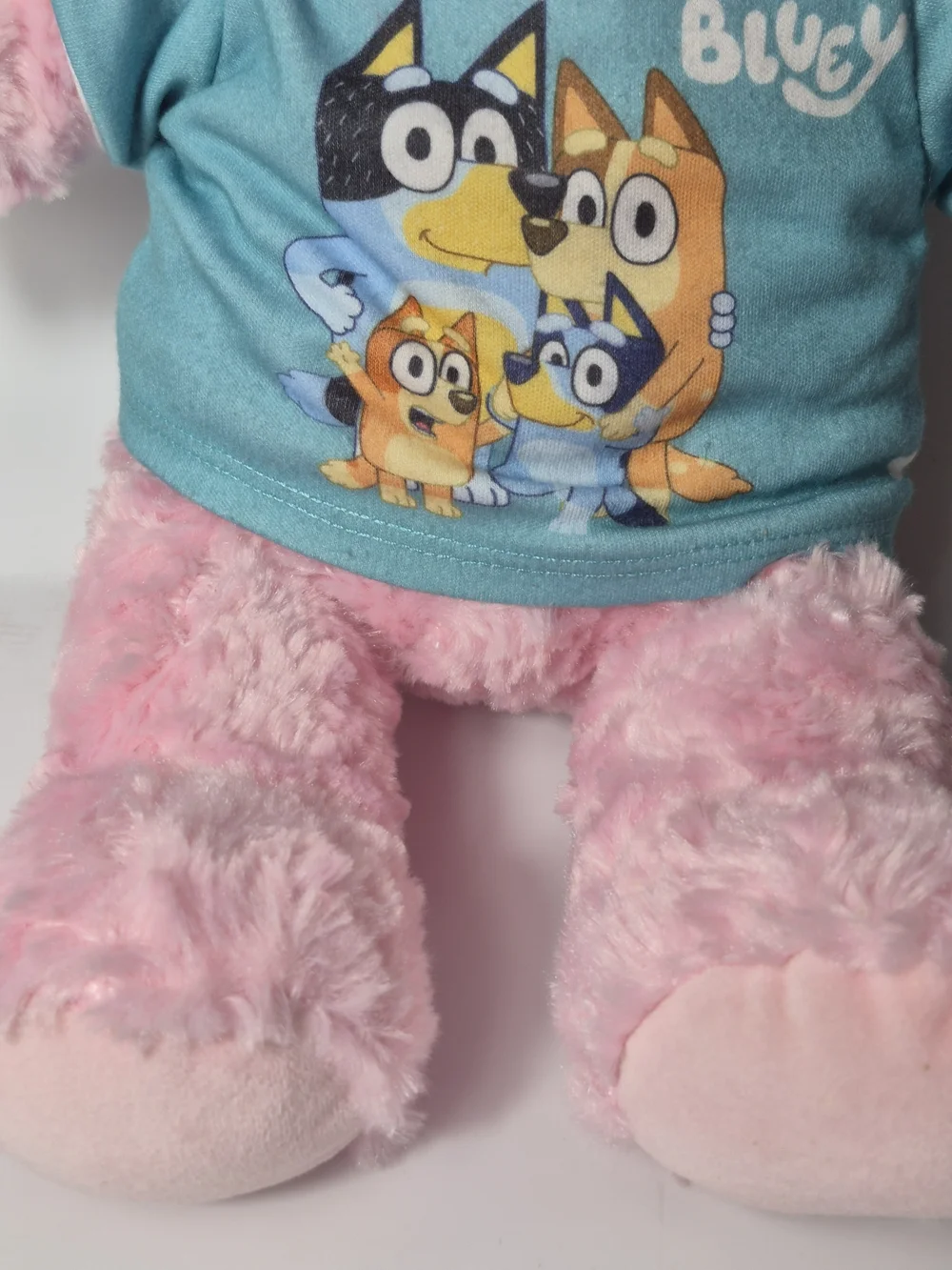 Build-A-Bear Pink Cuddles Teddy In BLUEY CLOTHS